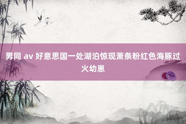 男同 av 好意思国一处湖泊惊现萧条粉红色海豚过火幼崽